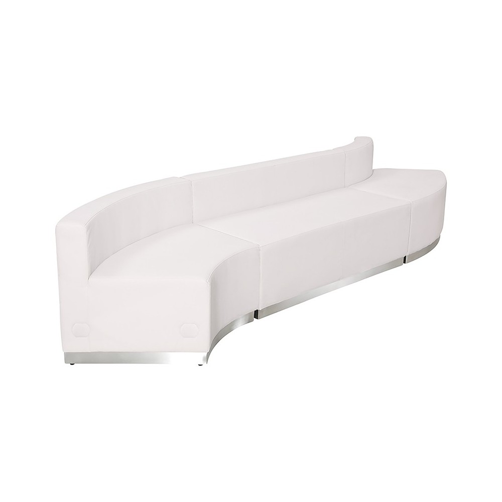 Melrose White LeatherSoft Reception Configuration, 3 Pieces