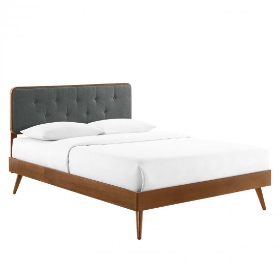 Bridgette Full Wood Platform Bed With Splayed Legs