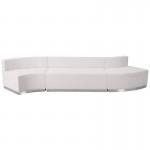 Melrose White LeatherSoft Reception Configuration, 3 Pieces