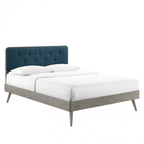 Bridgette King Wood Platform Bed With Splayed Legs