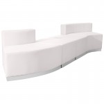 Melrose White LeatherSoft Reception Configuration, 4 Pieces