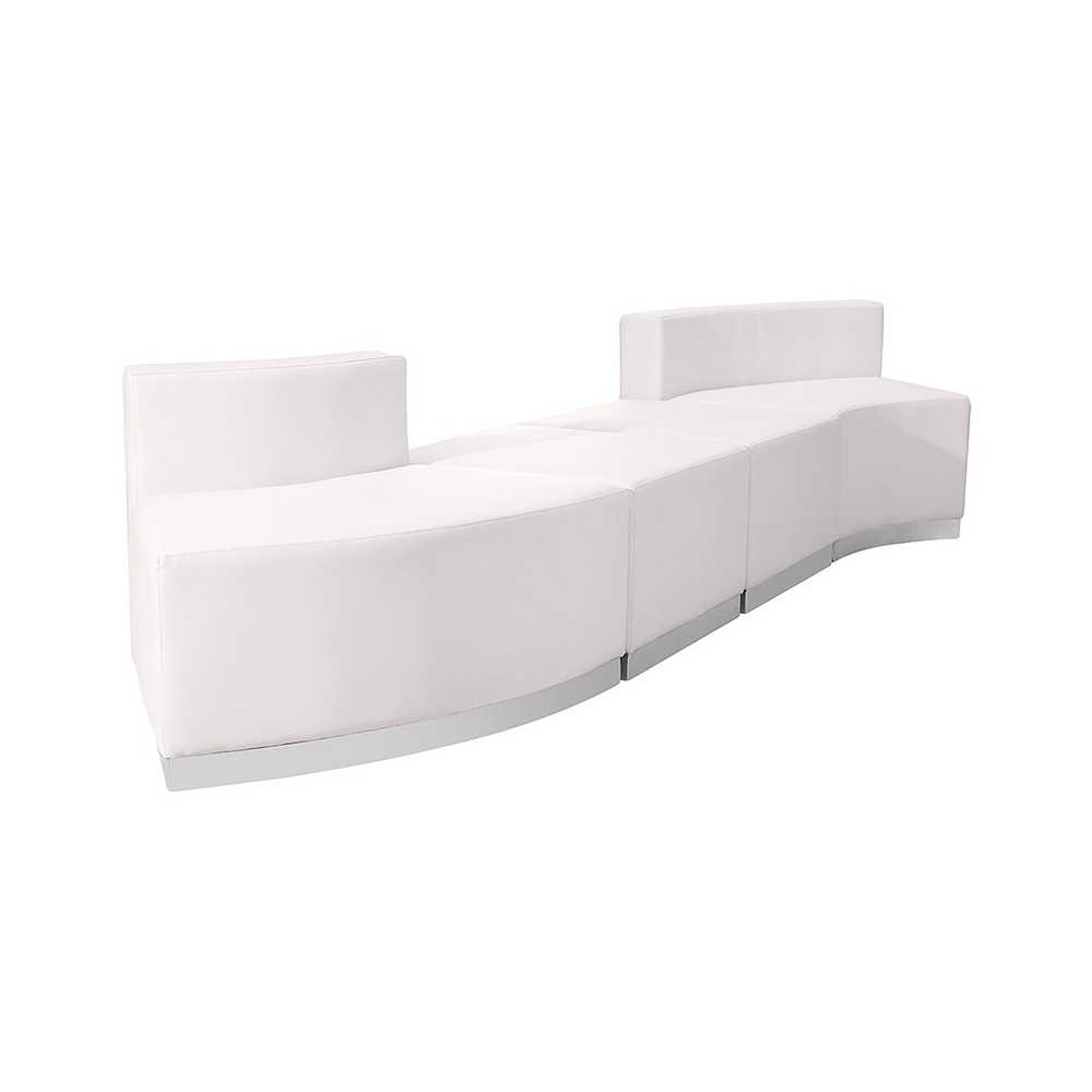 Melrose White LeatherSoft Reception Configuration, 4 Pieces