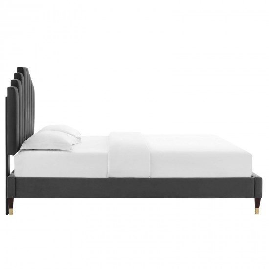 Elise Queen Performance Velvet Platform Bed