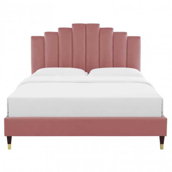 Elise Queen Performance Velvet Platform Bed