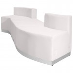 Melrose White LeatherSoft Reception Configuration, 4 Pieces