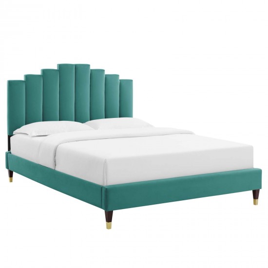 Elise Queen Performance Velvet Platform Bed