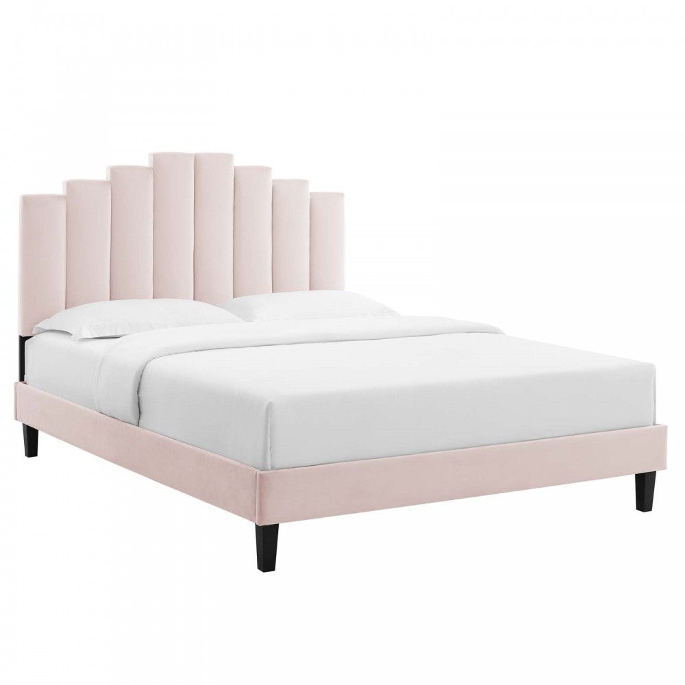 Elise Queen Performance Velvet Platform Bed Elise Queen Performance Velvet Platform Bed
