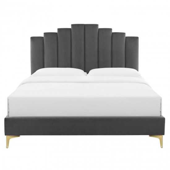 Elise Queen Performance Velvet Platform Bed