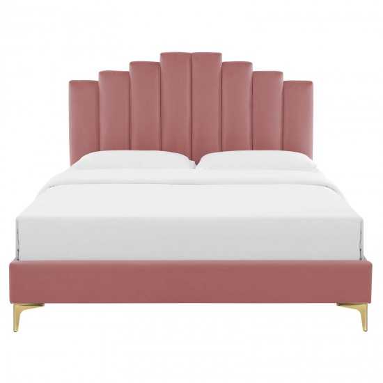 Elise Queen Performance Velvet Platform Bed