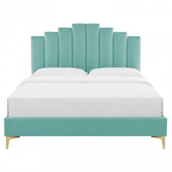 Elise Queen Performance Velvet Platform Bed