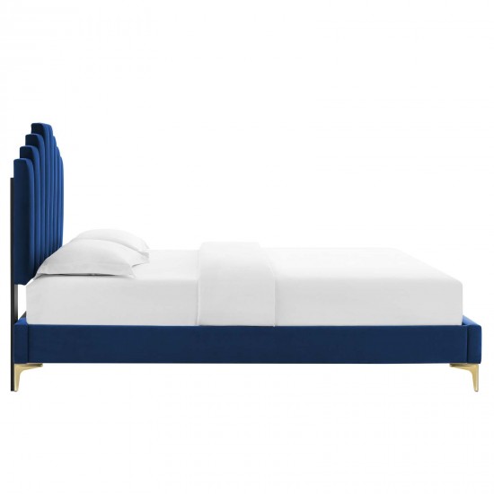 Elise Queen Performance Velvet Platform Bed