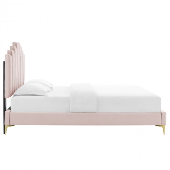 Elise Queen Performance Velvet Platform Bed