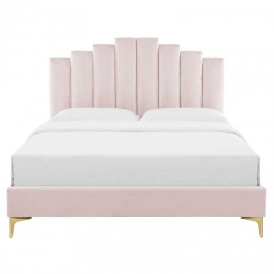 Elise Queen Performance Velvet Platform Bed