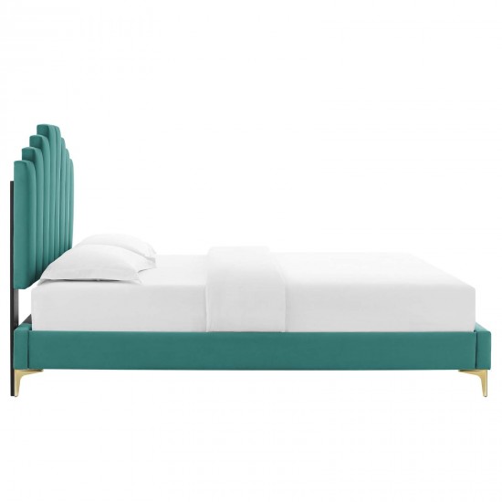 Elise Queen Performance Velvet Platform Bed