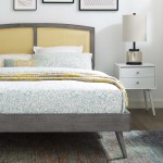 Sierra Cane and Wood King Platform Bed With Splayed Legs