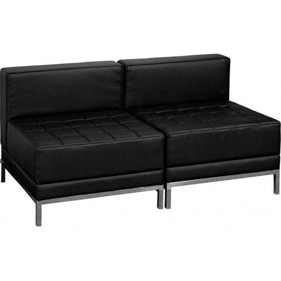 Black LeatherSoft Lounge Set, 2 Pieces