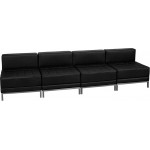 Black LeatherSoft Lounge Set, 4 Pieces