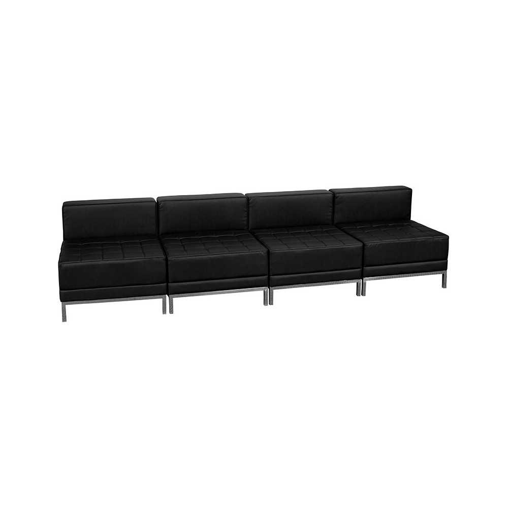 Black LeatherSoft Lounge Set, 4 Pieces