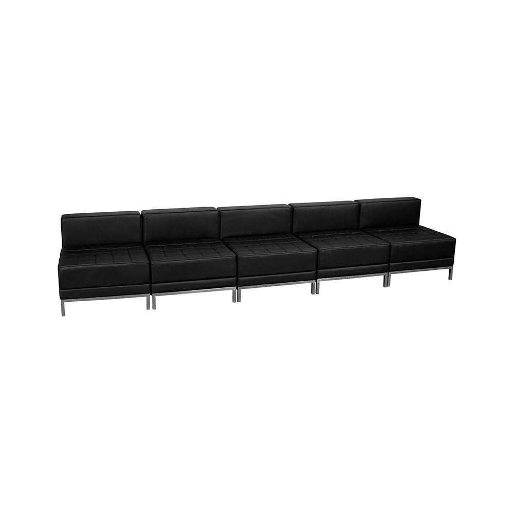 Black LeatherSoft Lounge Set, 5 Pieces