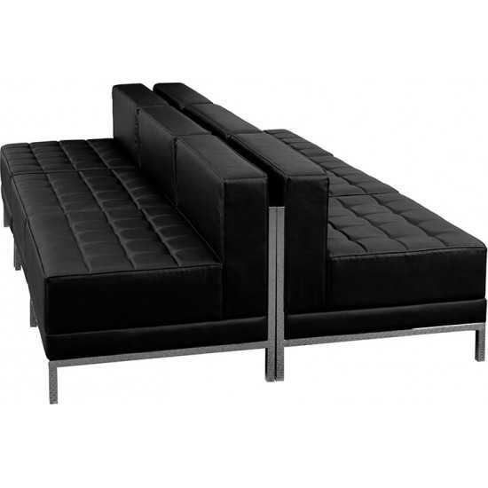 Black LeatherSoft Lounge Set, 6 Pieces