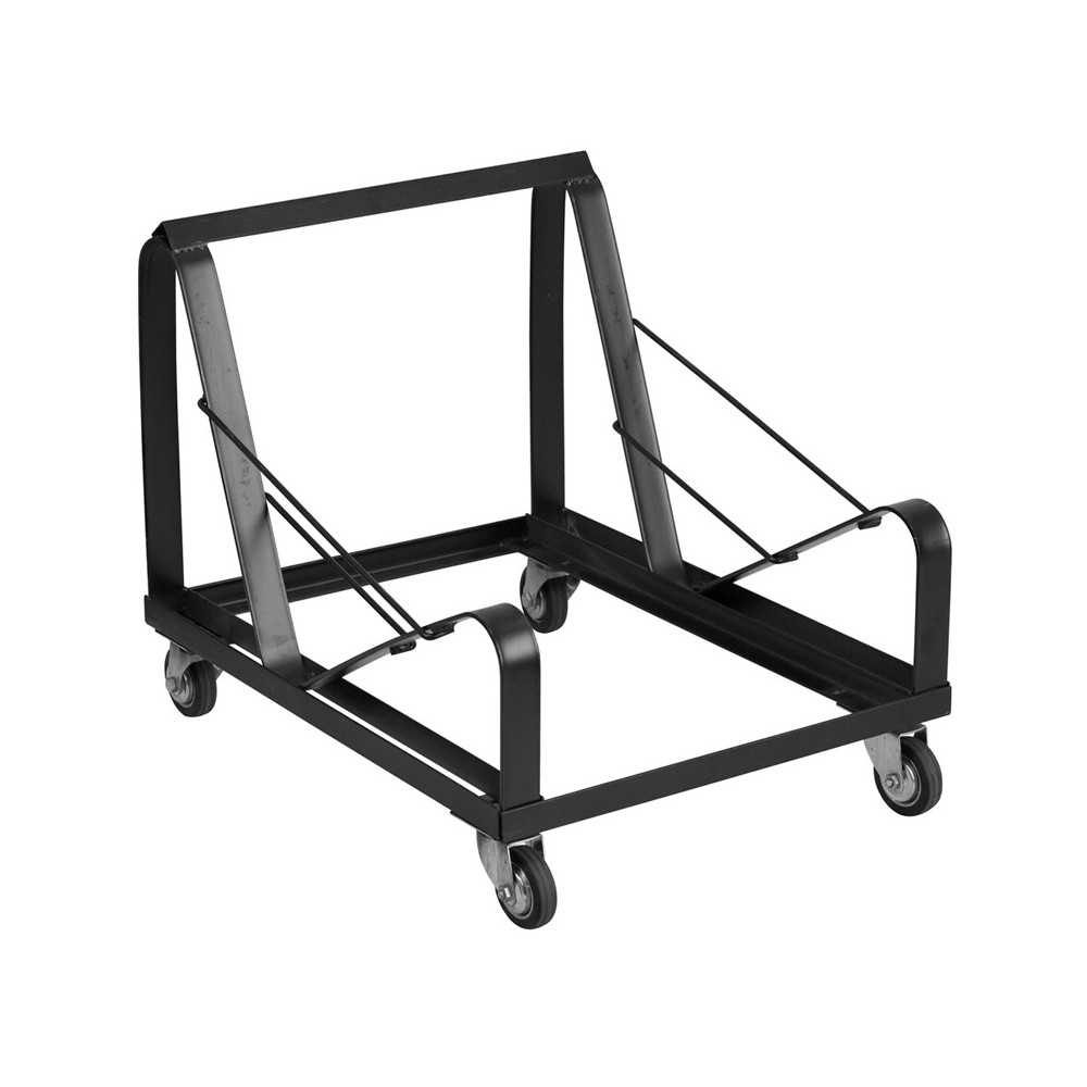 Black Steel Sled Base Stack Chair Dolly