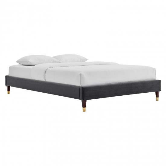 Elise Twin Performance Velvet Platform Bed