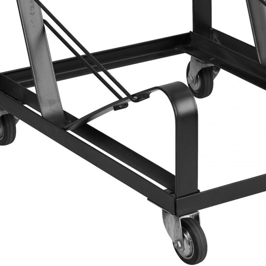 Black Steel Sled Base Stack Chair Dolly