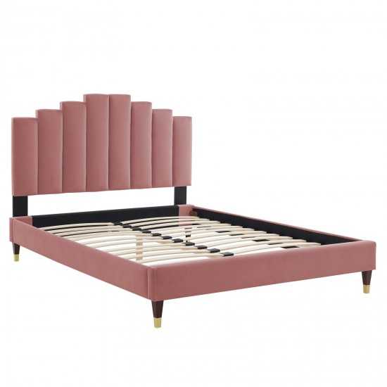 Elise Twin Performance Velvet Platform Bed