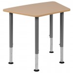 Hex Natural Collaborative Student Desk (Adjustable from 22.3" to 34") - Home and Classroom