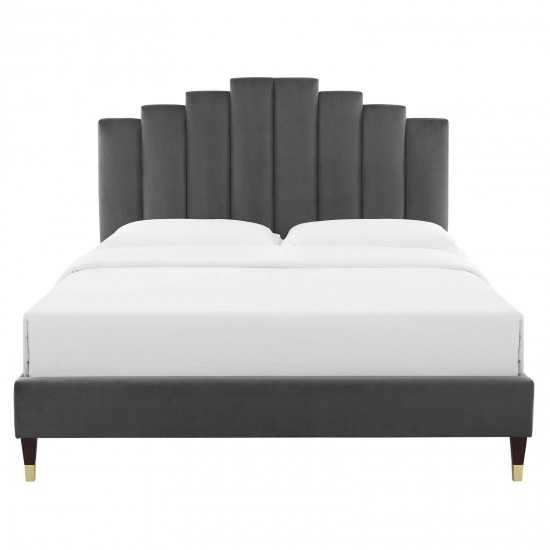 Elise Full Performance Velvet Platform Bed