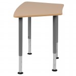 Hex Natural Collaborative Student Desk (Adjustable from 22.3" to 34") - Home and Classroom