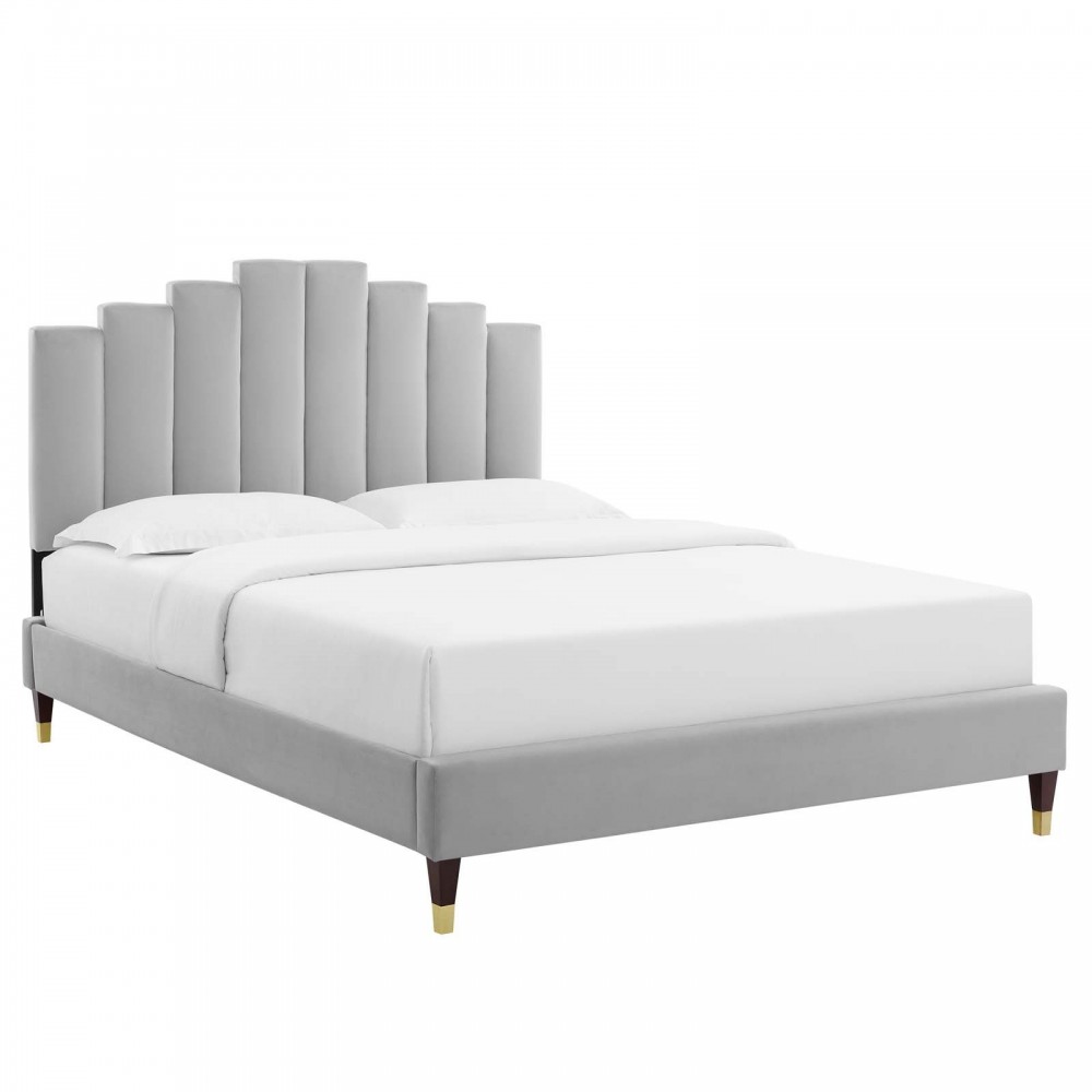 Elise Full Performance Velvet Platform Bed Elise Full Performance Velvet Platform Bed