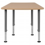 Hex Natural Collaborative Student Desk (Adjustable from 22.3" to 34") - Home and Classroom