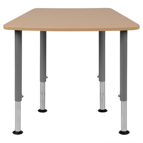 Hex Natural Collaborative Student Desk (Adjustable from 22.3" to 34") - Home and Classroom