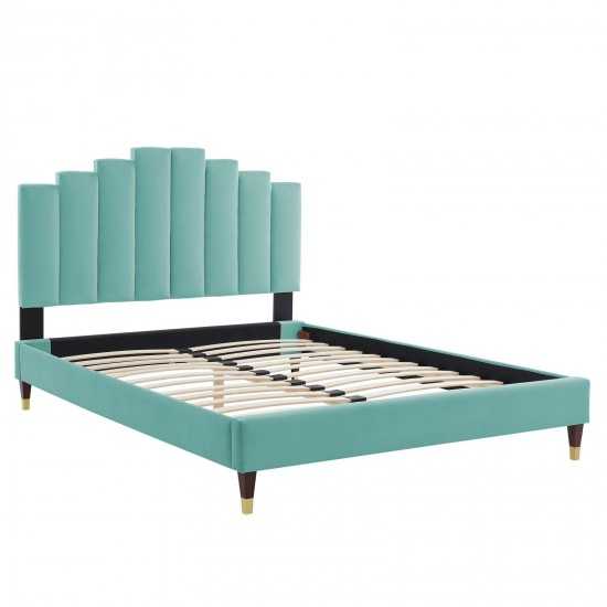 Elise Full Performance Velvet Platform Bed