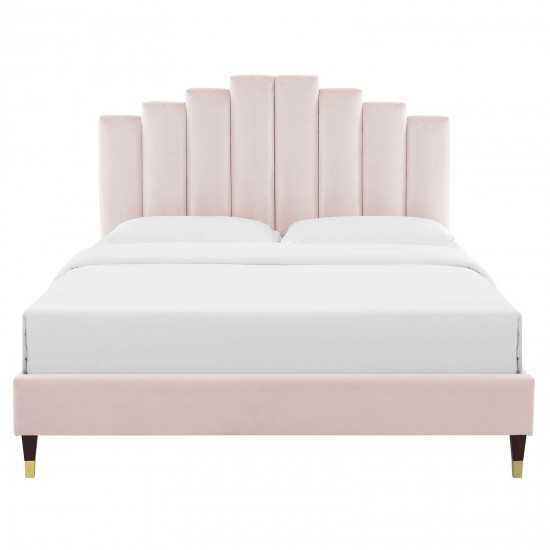 Elise Full Performance Velvet Platform Bed