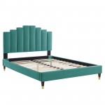 Elise Full Performance Velvet Platform Bed