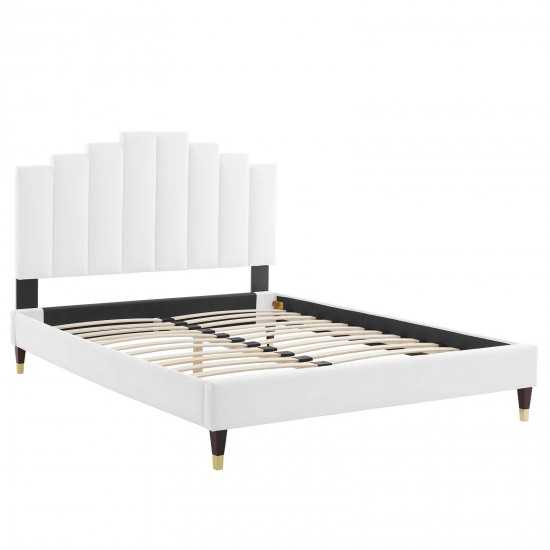 Elise Full Performance Velvet Platform Bed