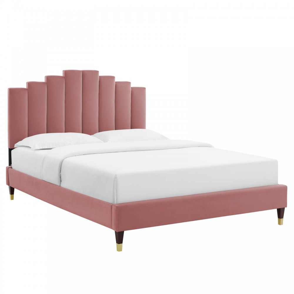 Elise King Performance Velvet Platform Bed Elise King Performance Velvet Platform Bed