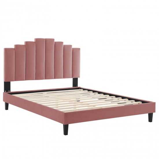 Elise Twin Performance Velvet Platform Bed