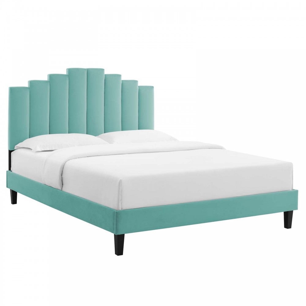 Elise Twin Performance Velvet Platform Bed