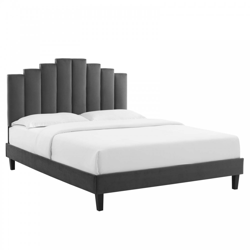 Elise Full Performance Velvet Platform Bed Elise Full Performance Velvet Platform Bed