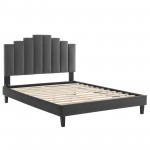 Elise Full Performance Velvet Platform Bed