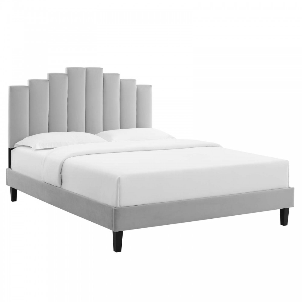 Elise Full Performance Velvet Platform Bed Elise Full Performance Velvet Platform Bed