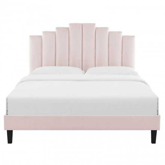 Elise Full Performance Velvet Platform Bed