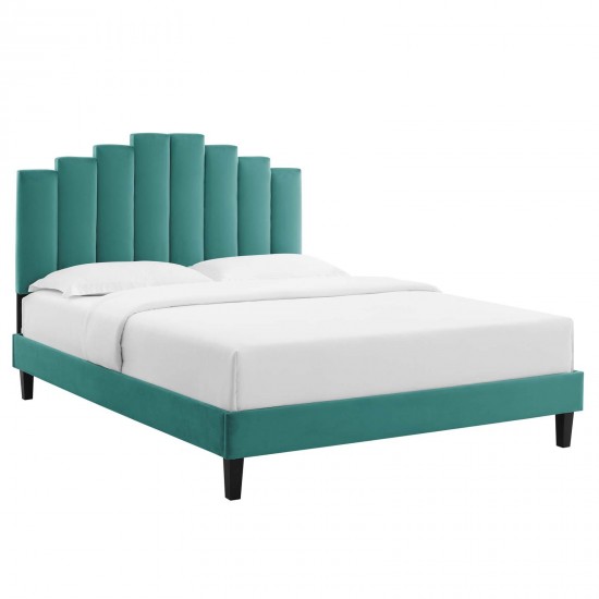 Elise Full Performance Velvet Platform Bed