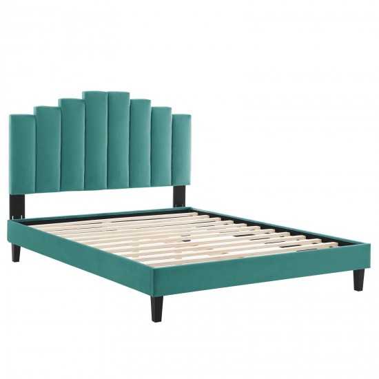 Elise Full Performance Velvet Platform Bed