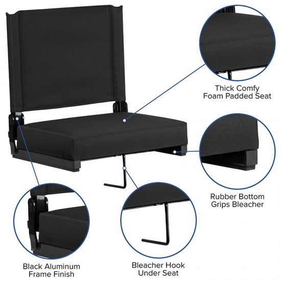 500 LB. Weight Capacity Lightweight Aluminum Frame and Ultra-Padded Seat in Black