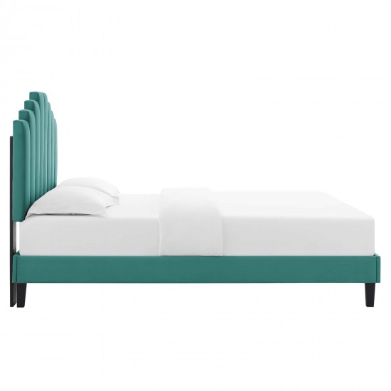 Elise King Performance Velvet Platform Bed