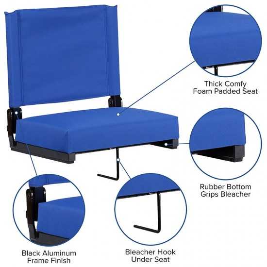 500 LB. Weight Capacity Lightweight Aluminum Frame and Ultra-Padded Seat in Blue